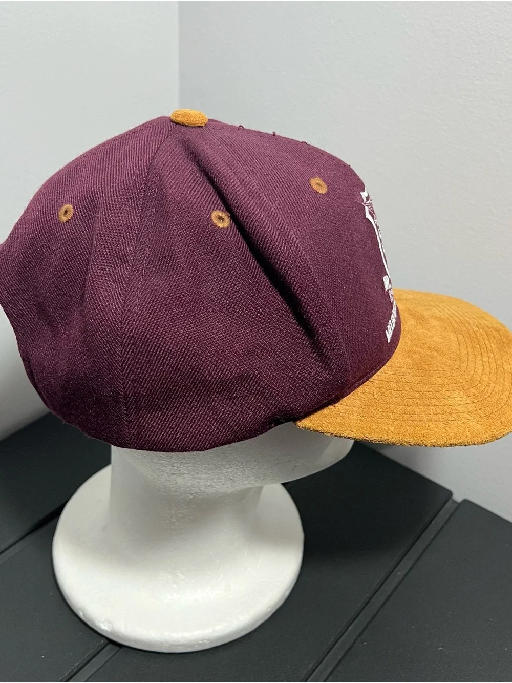 Vintage Melbourne Business School Burgundy Tan Snapback Hat Adult OSFA